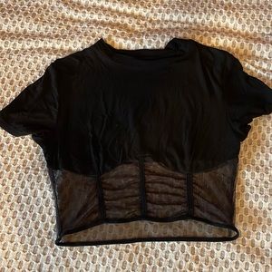 Mesh bottom crop top